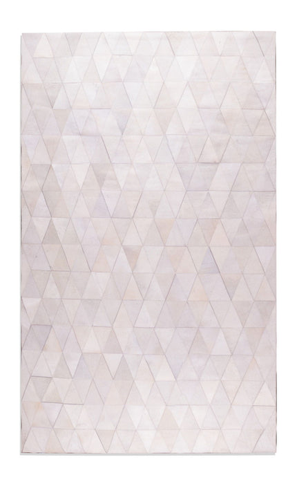 5' X 8' Cowhide Mosaic Hand Tufted Area Rug (544501) - Off White