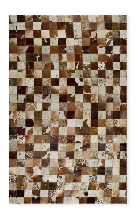 8' X 10' Cowhide Patchwork Area Rug (544473) - Brown / White