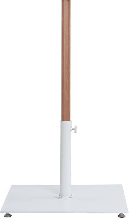 Fiji - Aluminum Patio Umbrella With Square White And Teak Base