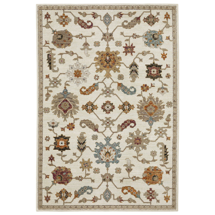 9' X 12' Oriental Area Rug (576412) - Ivory / Brown / Beige