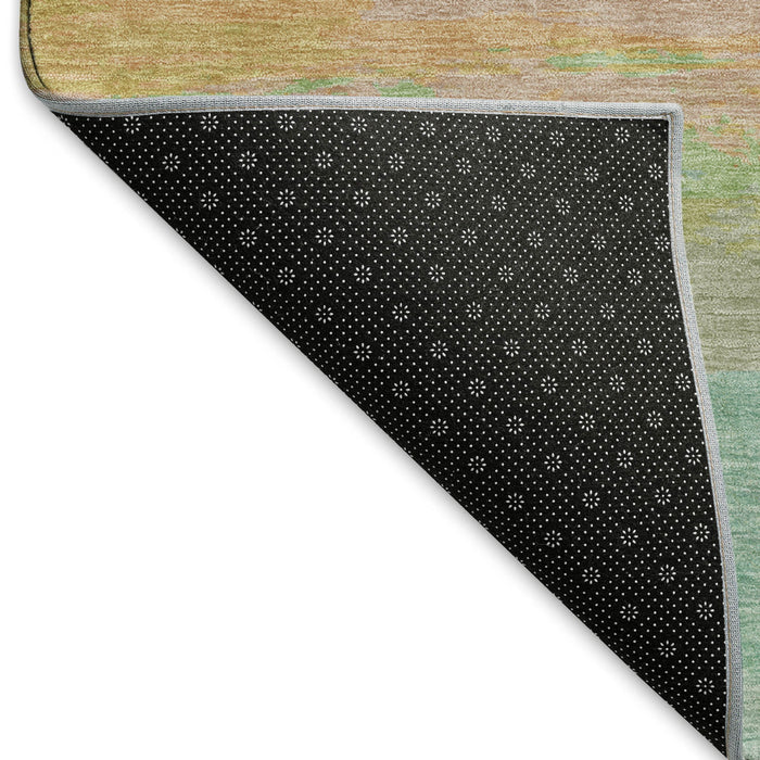 10' X 14' Striped Washable Area Rug With UV Protection (692661) - Lavender / Orange / Teal
