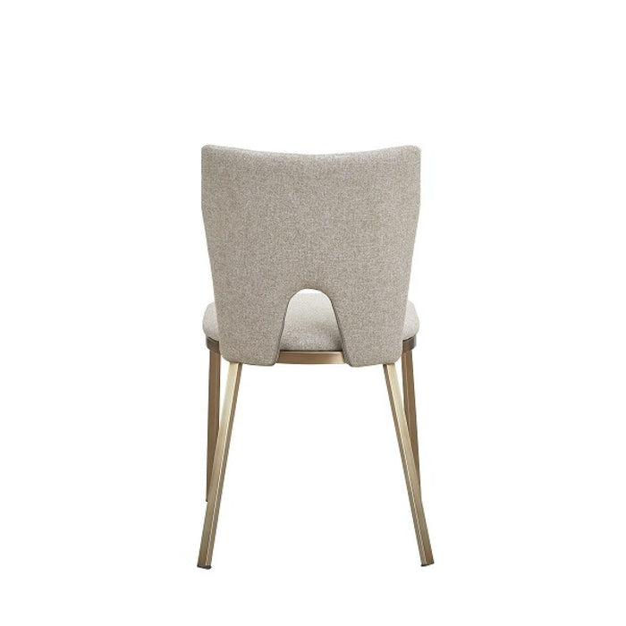 Fabric Open Back Dining Side Chairs (Set of 2) - Beige