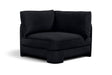 Meridian Furniture Hammond velvet performance fabric corner chair with upholstered cushioning, stationary design, and modern style.