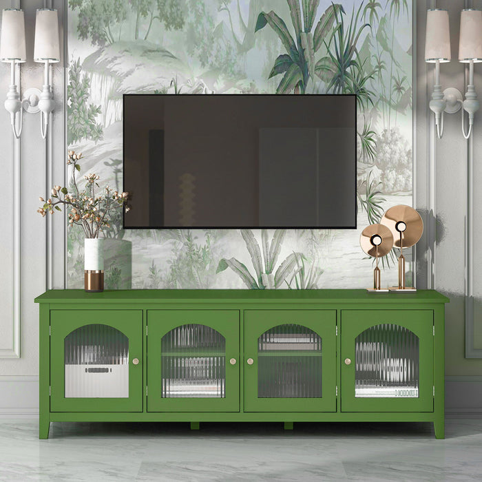 Giga stylish TV cabinet with solid wood frame, glass door, metal handle, ideal media console and entertainment center for modern living