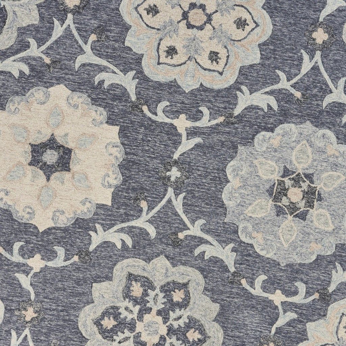 7' x 9' Wool Hand Tufted Area Rug - Blue And Gray