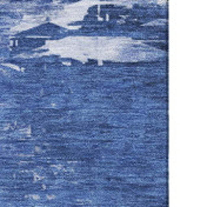 8' X 10' Abstract Washable Area Rug With UV Protection (650720) - Blue / Ivory