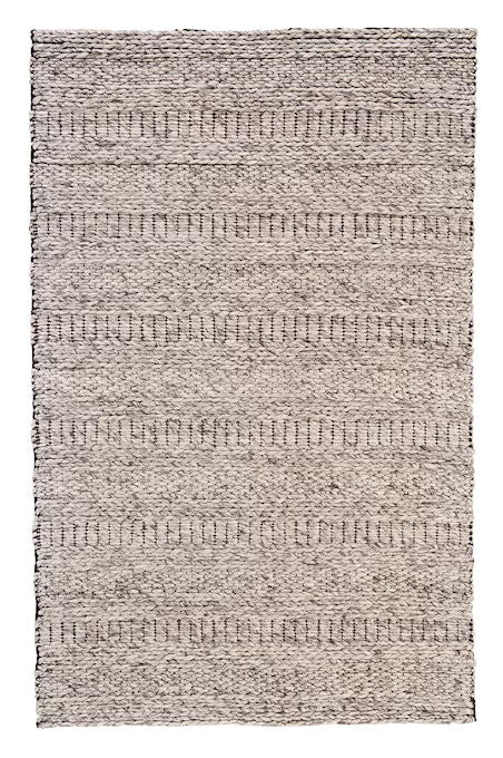 9.5' x 13.5' Wool Hand Woven Area Rug - Gray And Ivory