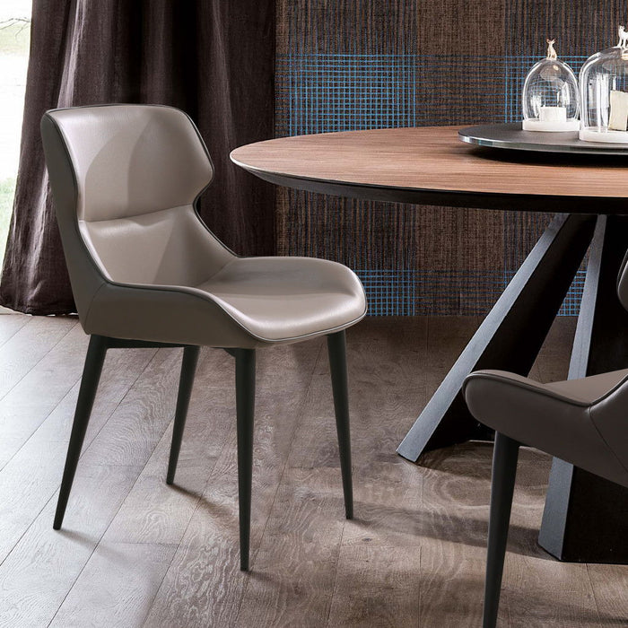 Upholstered Faux Leather Dining Side Chair - Gray