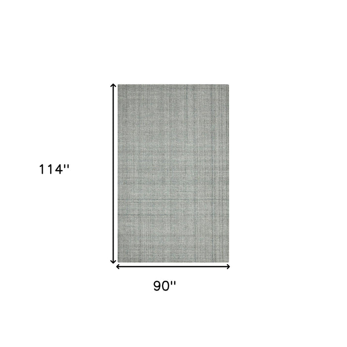 8' X 10' Wool Plaid Hand Tufted Area Rug - Gray