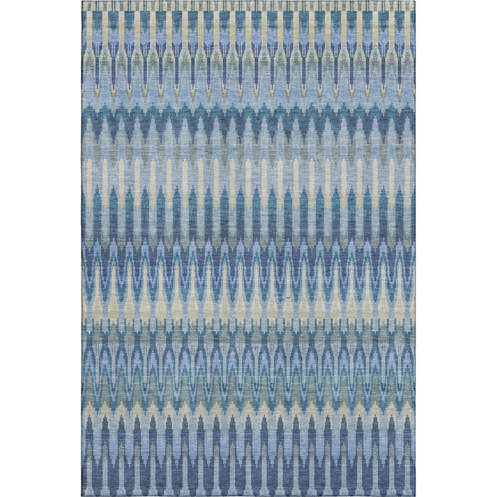 10' X 14' Southwestern Washable Area Rug With UV Protection (668235) - Denim Blue / Gray
