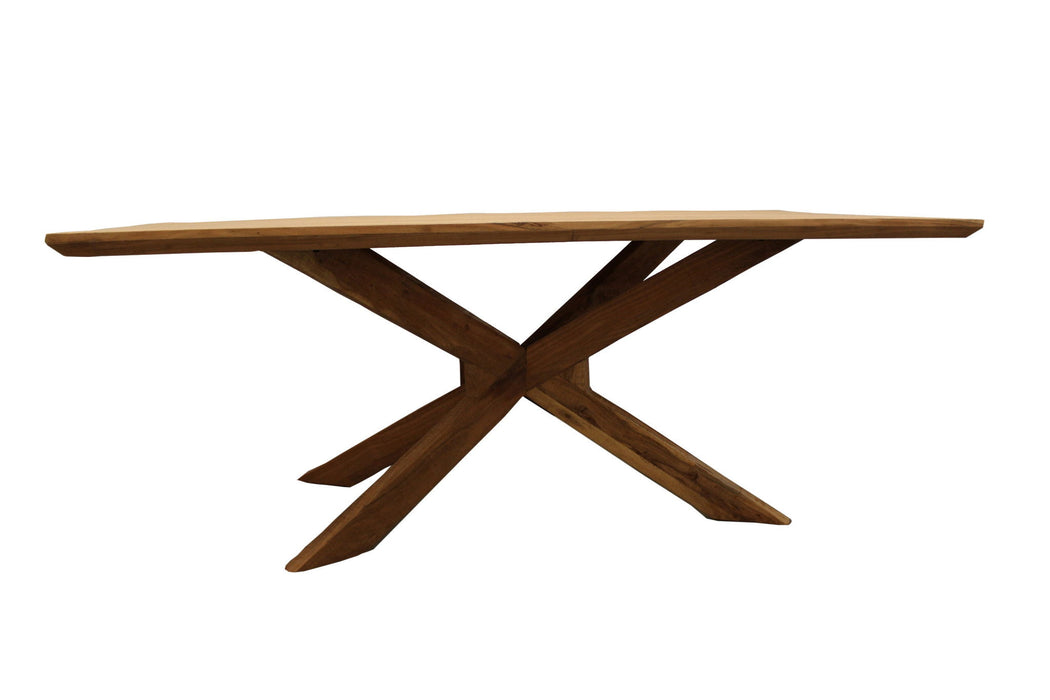 79" Solid Wood Pedestal Base Dining Table - Natural