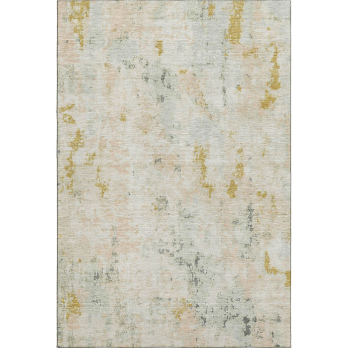 10' X 14' Abstract Washable Area Rug With UV Protection (700223) - Beige / Gold / Ivory
