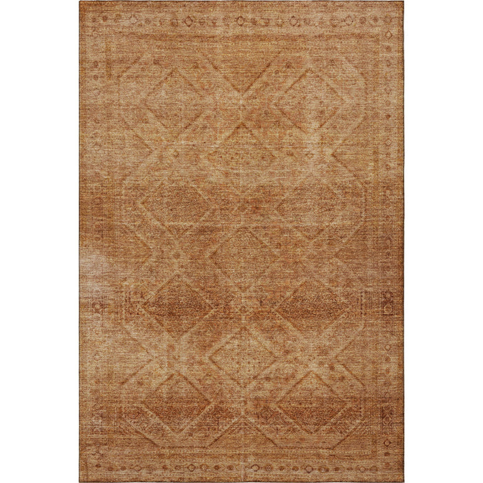 10' X 14' Geometric Washable Area Rug With UV Protection (716749) - Copper / Rust