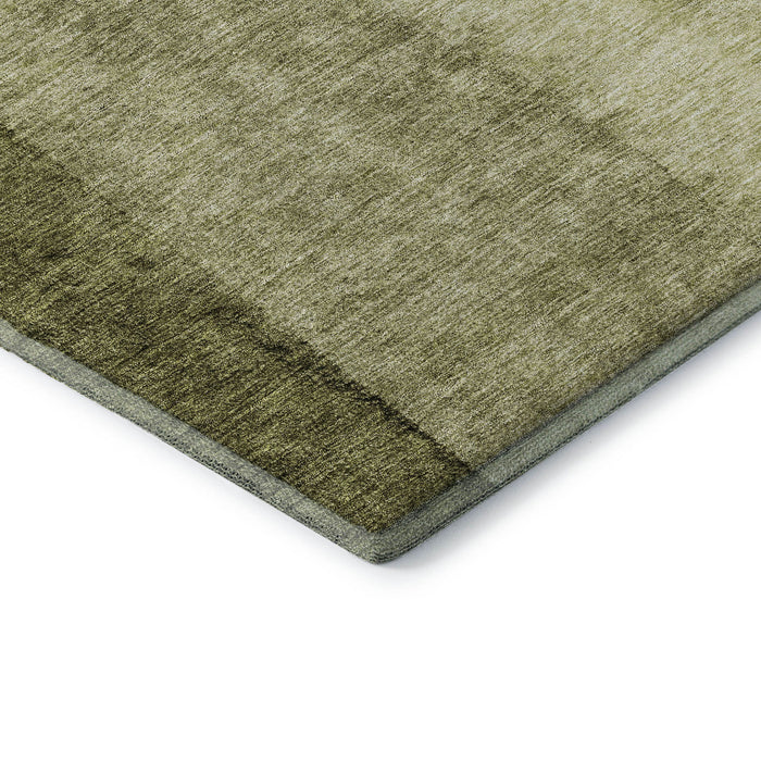 10' X 14' Ombre Washable Area Rug With UV Protection (656358) - Olive Green / Ivory