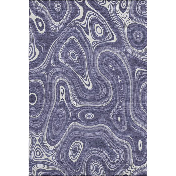 10' X 14' Geometric Washable Area Rug With UV Protection (717735) - Plum / Ivory