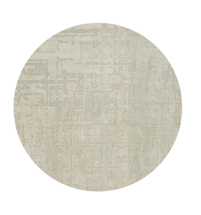 8' Round Abstract Non Skid Area Rug - Gray And Beige