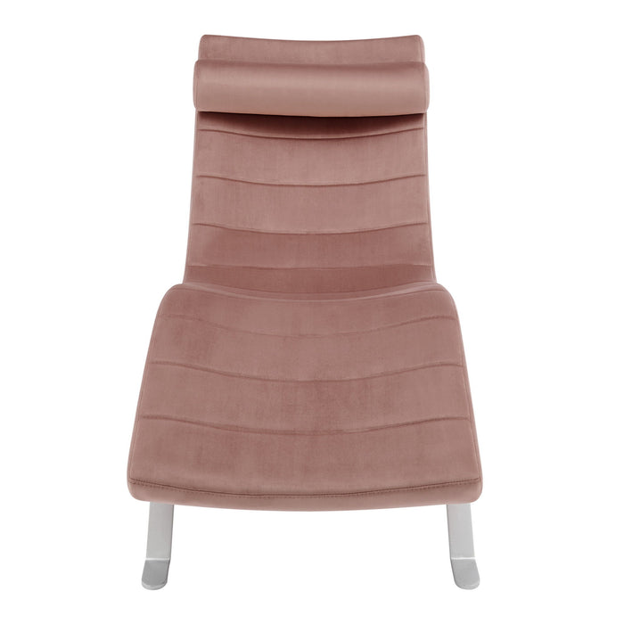 Velvet Lounge Chair - Rose And Silver