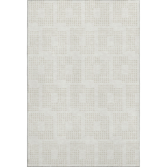 10' X 14' Geometric Washable Area Rug With UV Protection (670718) - Ivory / Beige