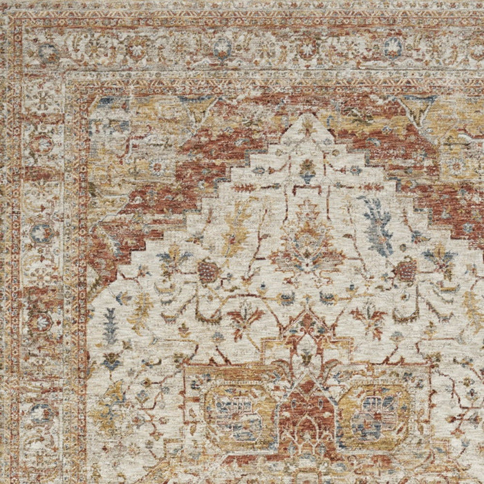 8' X 10' Oriental Distressed Area Rug (550774) - Rust / Ivory