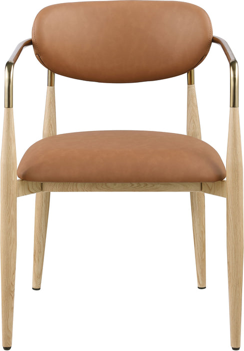 Ronda - Vegan Leather Upholstered Dining Arm Chair - Natural Legs