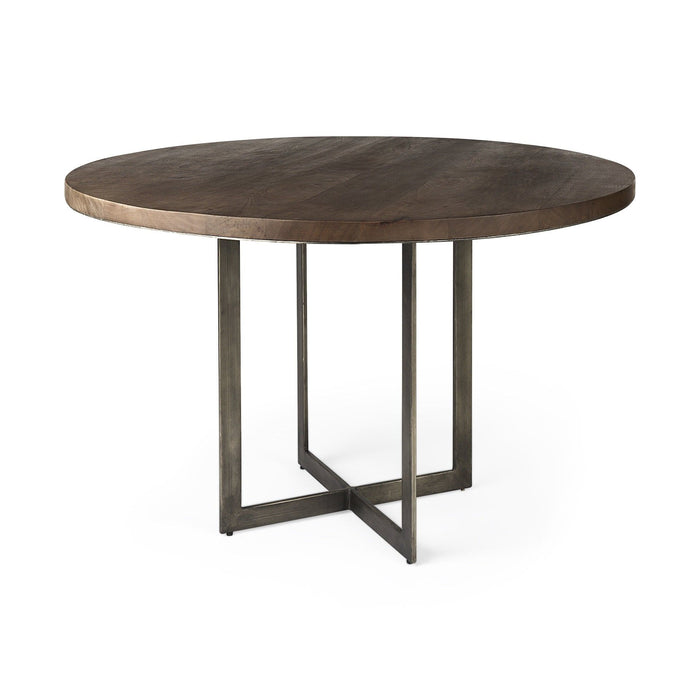 48" Sled Base Dining Table - Brown / Black