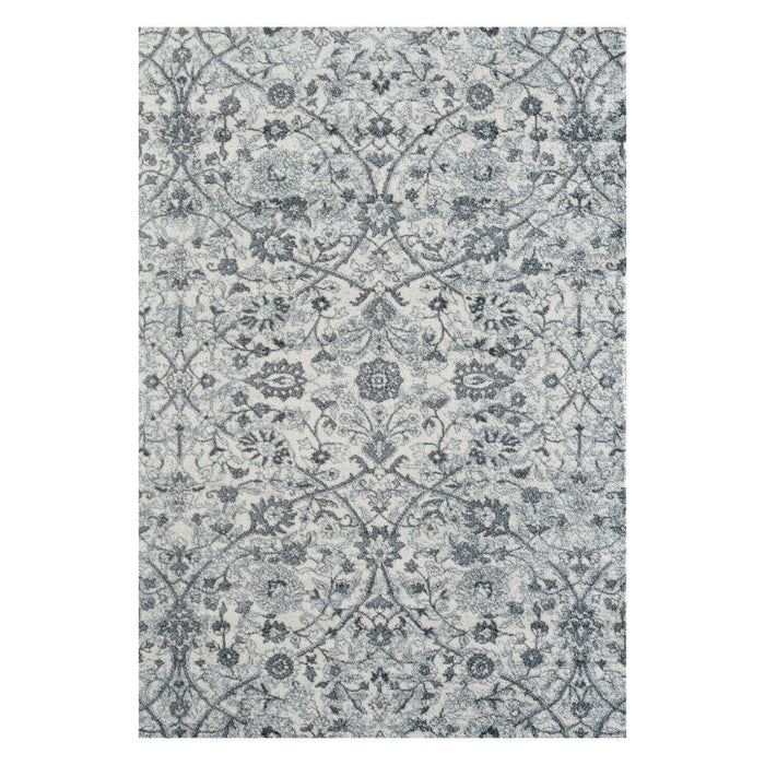 9' x 12' Floral Power Loom Area Rug - Charcoal And Gray