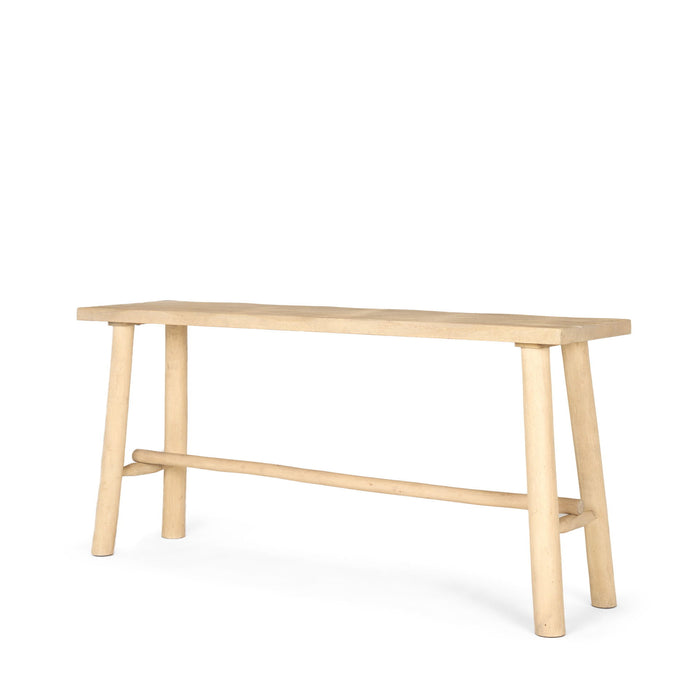66" Solid Wood Trestle Console Table - Light Brown