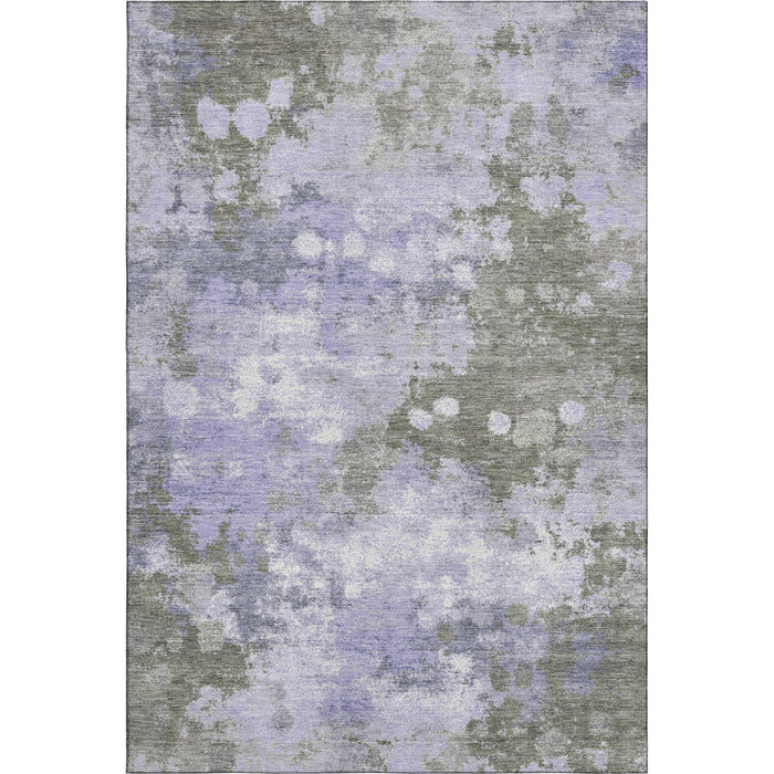 10' X 14' Abstract Washable Area Rug With UV Protection (710340) - Lavender / Taupe