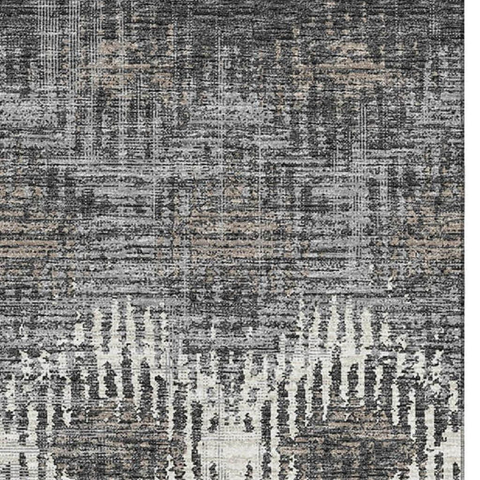 8' X 10' Abstract Washable Area Rug With UV Protection - Graphite