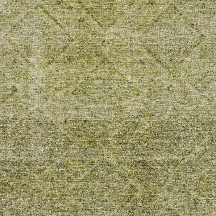 10' X 14' Geometric Washable Area Rug With UV Protection (716737) - Sage / Beige