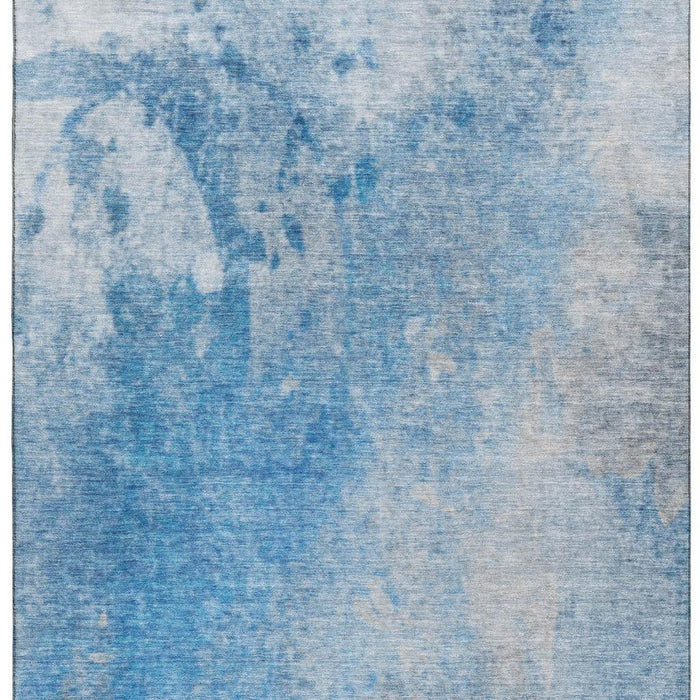 10' X 14' Abstract Washable Area Rug With UV Protection (649390) - Blue / Gray