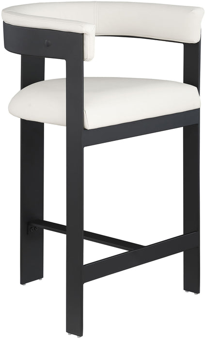 Romeo - Faux Leather Counter Stool With Black Base (Set of 2)