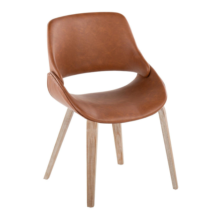 Fabrizzi - Mid-Century Modern Dining / Accent Chair (Set of 2) - Whitewash Wood