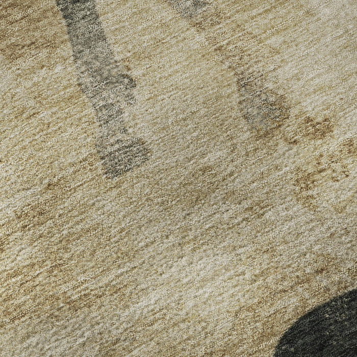10' X 14' Animal Print Washable Area Rug With UV Protection (698956) - Beige / Charcoal / Gray