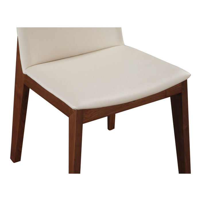 Upholstered Faux Leather Dining Side Chairs (Set of 2) - Brown / White