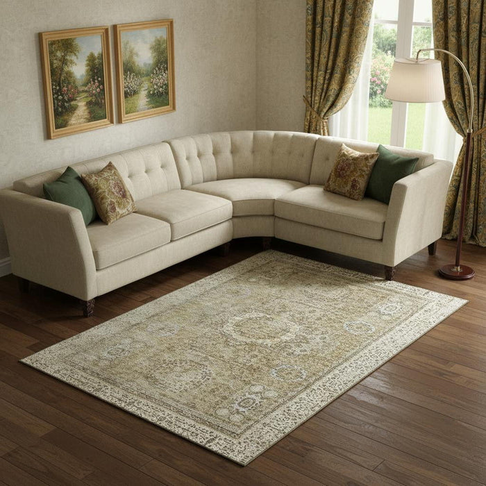 10' X 14' Oriental Washable Area Rug With UV Protection (699758) - Brown / Beige