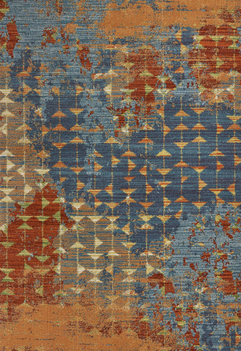 7' x 10' Area Rug - Blue And Orange