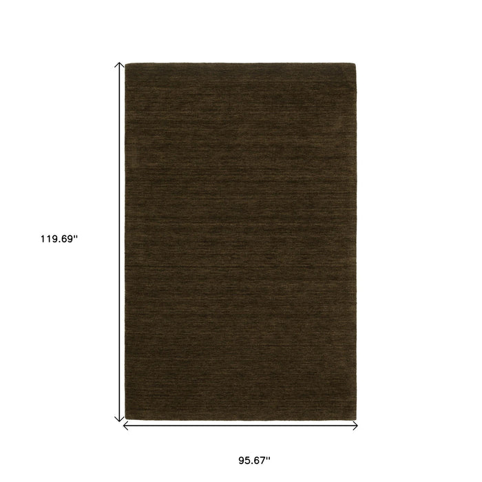 8' X 10' Casual Wool Hand Tufted Area Rug - Brown