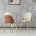 Pair of Giga modern beige dining chairs with gold metal legs, stylish and comfortable for contemporary dining rooms.