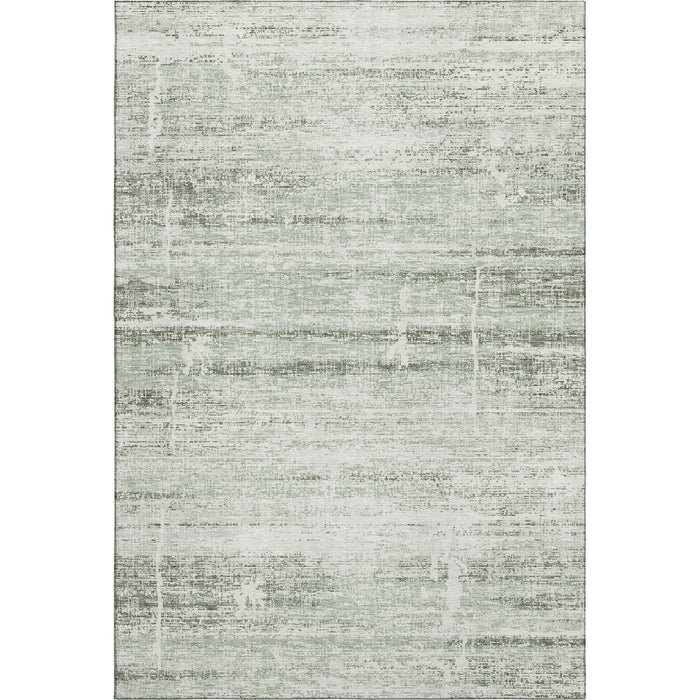 8' X 10' Abstract Washable Area Rug With UV Protection - Sage / Ivory