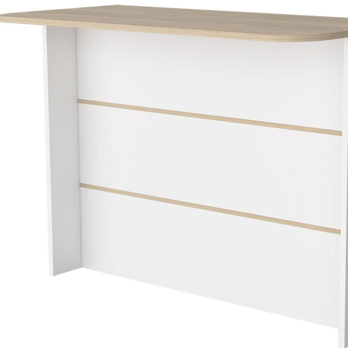 47" Kitchen Island With Storage - White / Natural