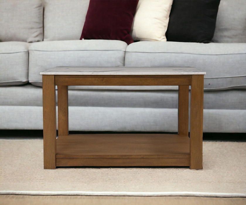 Solid Wood And Manufactured Wood Square Coffee Table - Brown