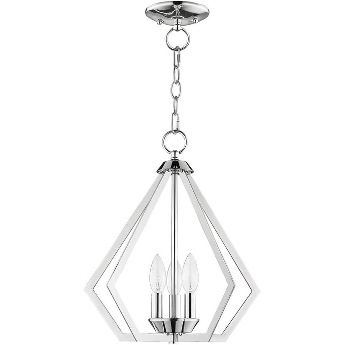 16" Three Light Dimmable Chandelier With Shades - Silver