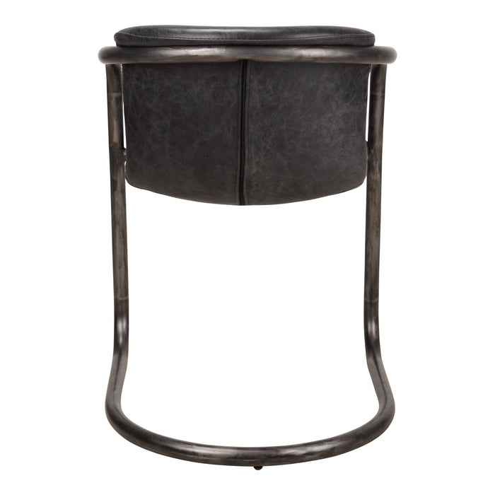 Upholstered Leather Dining Arm Chairs (Set of 2) - Onyx / Silver