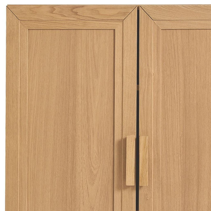 Corner Accent Wood Cabinet With Two Doors (Set of 2) - Natural