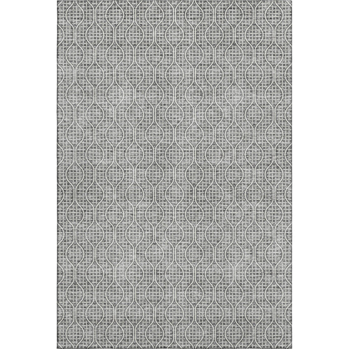 10' X 14' Geometric Washable Area Rug With UV Protection (673627) - Gray / Ivory
