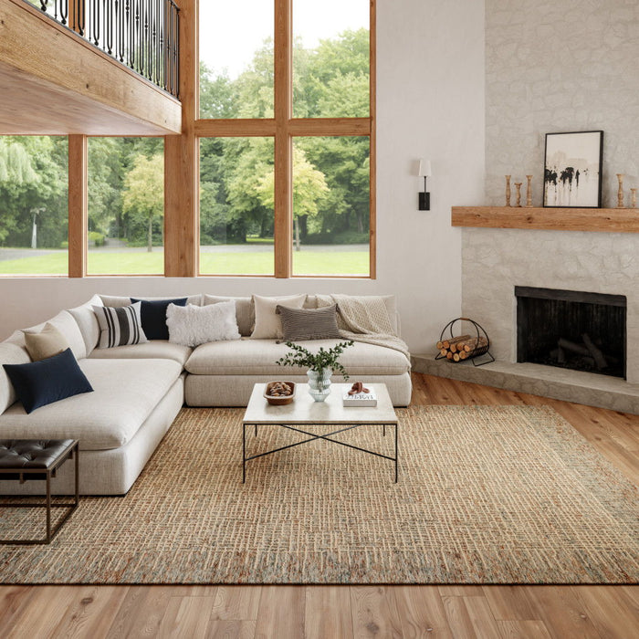 8' X 10' Wool Abstract Area Rug - Beige / Tan