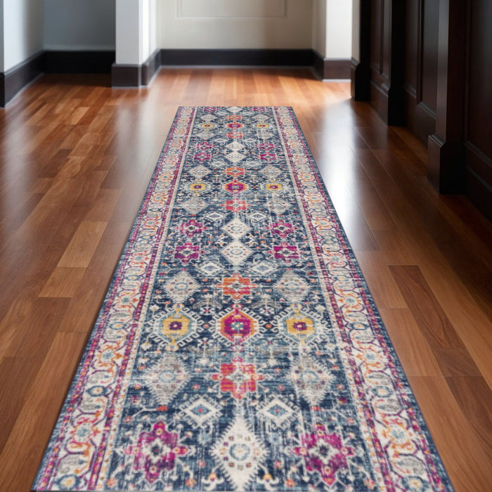 2' X 30' Southwestern Area Rug (609715) - Blue / Beige