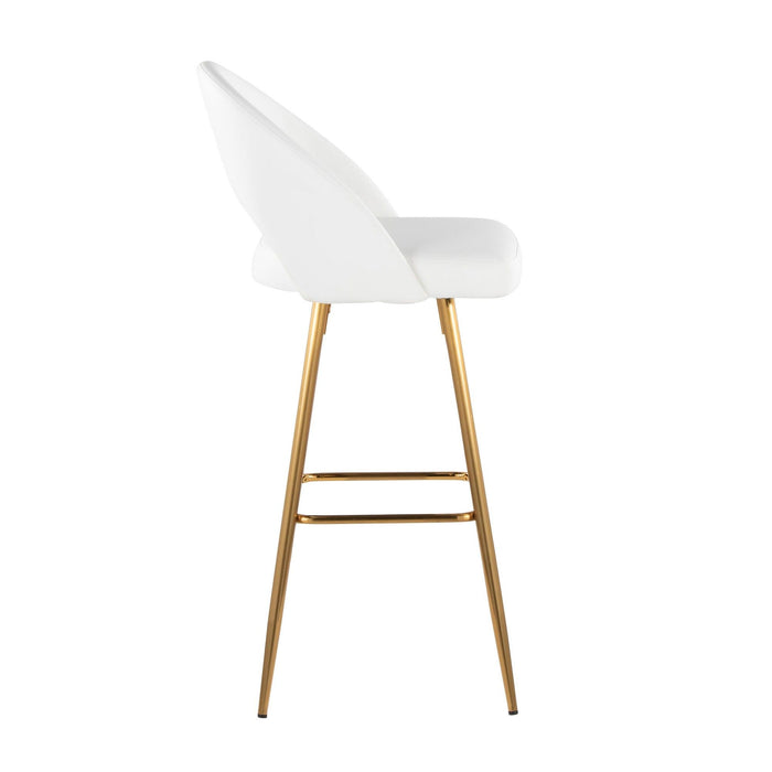 Renee - Upholstered Fixed-Height Barstool (Set of 2) - Gold Base