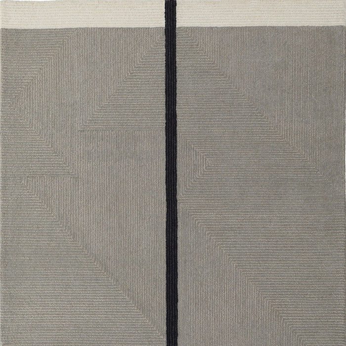8' x 10' Wool Abstract Geometric Hand Tufted Area Rug - Black And Gray